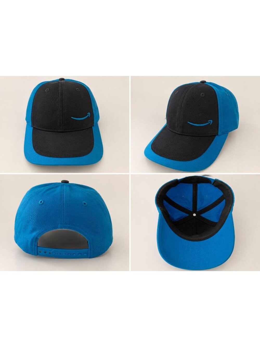 Branded Smile Logo Black Blue Snapback Hat Luly Yang Seattle One Size Cap